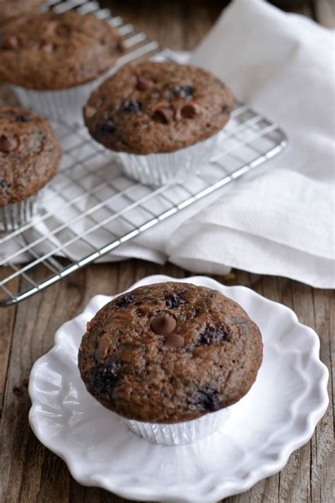 Chocolate Blueberry Muffins - Mountain Mama Cooks