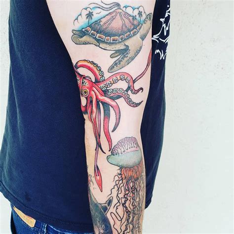 Giant Squid by Derek Pratt at FU Tattoo in Santa Cruz, CA (album in comments) , , best tattoo ...