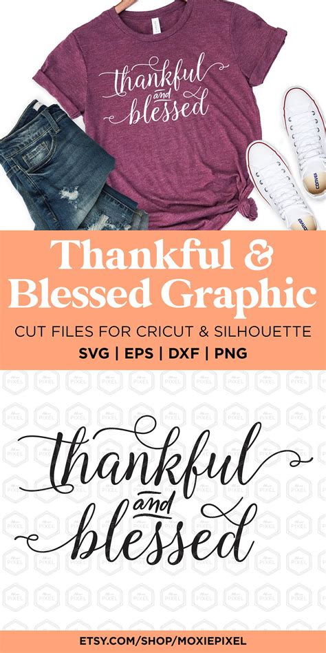 Thankful and Blessed Word Art SVG Thanksgiving Clip Art - Etsy