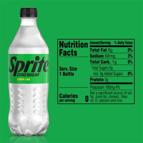 Sprite® Zero Sugar Lemon Lime Diet Caffeine Free Soda Bottle, 20 fl oz - Fry’s Food Stores