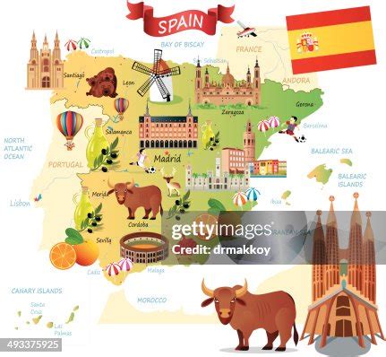 Cartoon Map Of Spain High-Res Vector Graphic - Getty Images