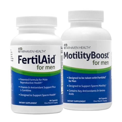 FertilAid for Men and MotilityBoost Combo (1 Month Supply) Fertility ...