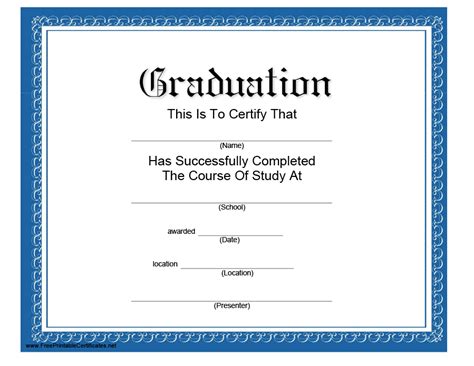 Graduation Certificate Template Free