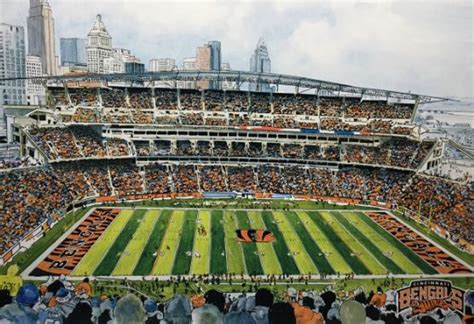 Paul Brown Stadium - Cincinnati Bengals Art Print - the Stadium Shoppe