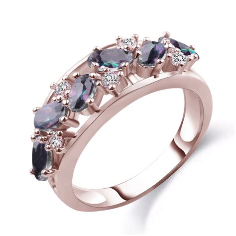 Aliexpress.com : Buy Elegant Rinbow Rose Gold Filled CZ Ring Unique ...