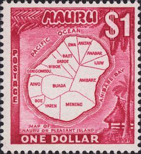 Stamp: Map of Nauru (Nauru(Native Scenes and Wildlife - New Currency) Mi:NR 68,Sn:NR 71,Yt:NR 68 ...