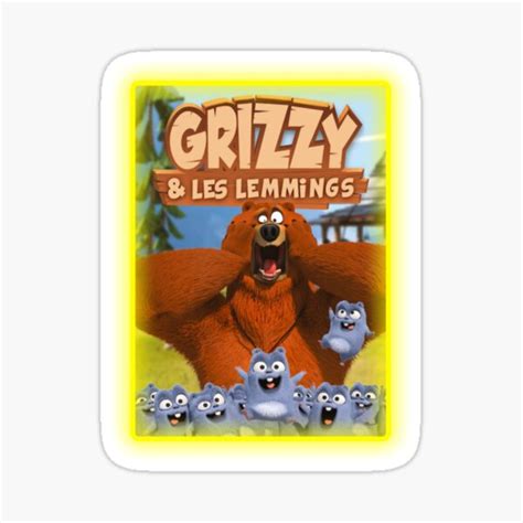 "GRIZZY AND THE LEMMINGS FUNNY KIDS GIFT CARTOON " Sticker by Nwidas | Redbubble