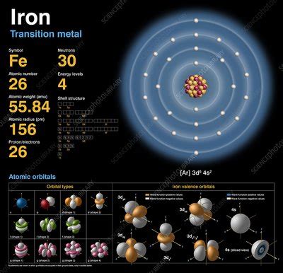 Iron, atomic structure - Stock Image - C018/3707 - Science Photo Library