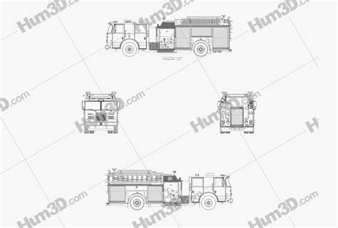 Pierce Fire Truck Pumper 2015 Blueprint - 3DModels.org