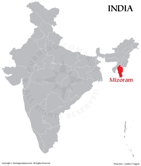 Mizoram on India Map, Where is Mizoram