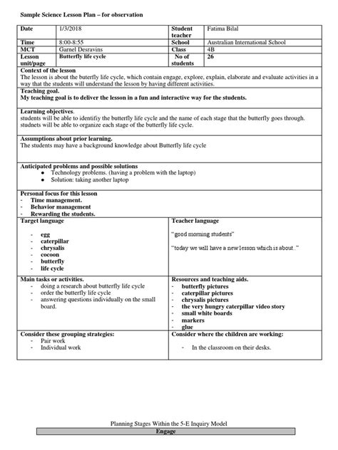 Butterfly Life Cycle | PDF | Butterfly | Lesson Plan