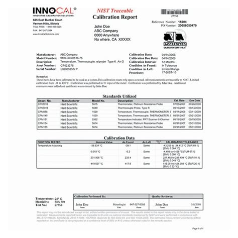 Oakton Calibration Certificate for Glass Thermometer, 3PTS 3PTS:Thermometers | Fisher Scientific