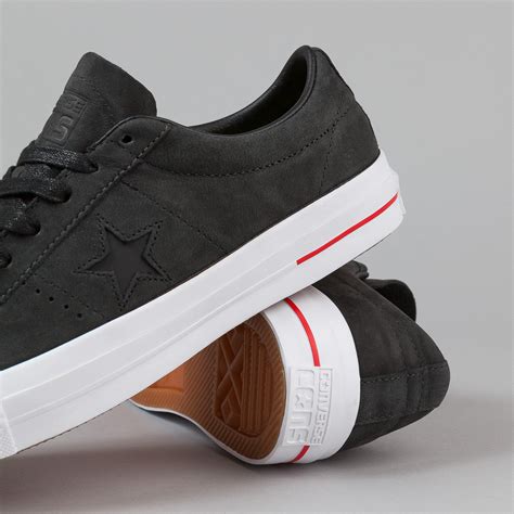 Converse One Star Pro Leather Shoes - Black | Flatspot