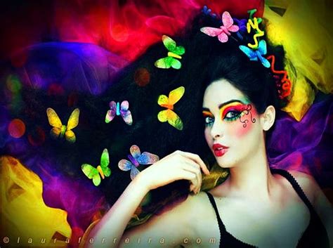 1290x2796px, 2K Free download | OIL PAINT COLORFULL.., lovely face, colorful, butterfly, paint ...