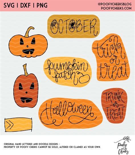 October Halloween Planner Stickers - Free SVG, DXF, PNG