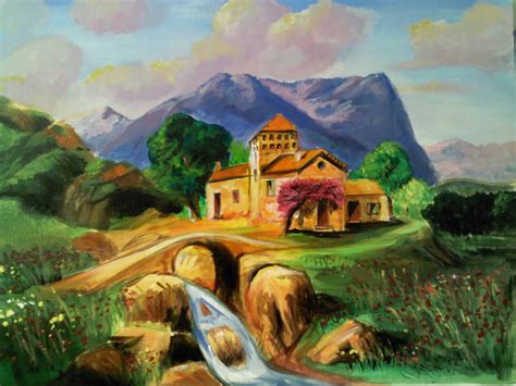 Laura disegna: Paesaggio Toscano - acrilico