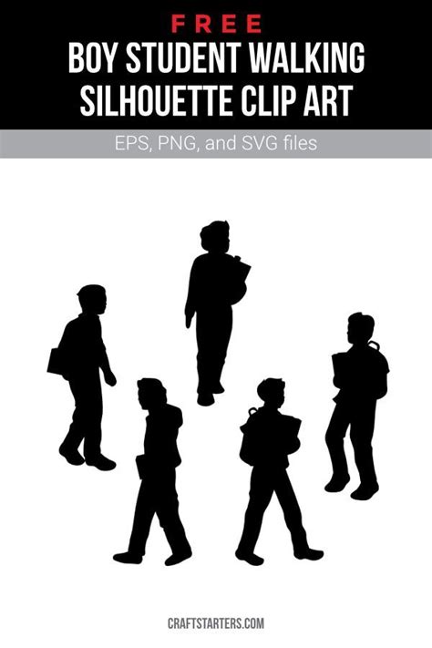 Free Boy Student Walking Silhouette Clip Art | Silhouette clip art, Walking silhouette, Clip art