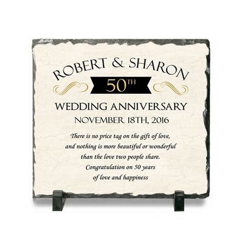 50th Wedding Anniversary Personalized Stone Plaque