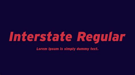 Interstate Regular Font : Download Free for Desktop & Webfont