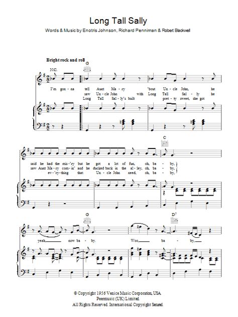 Long Tall Sally | Sheet Music Direct