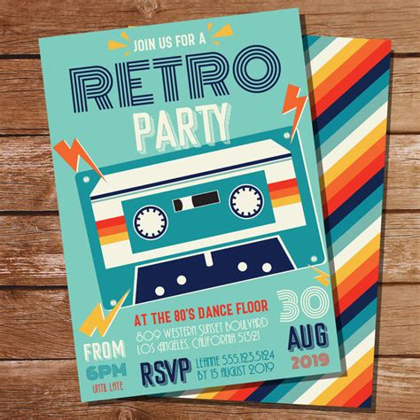 Retro Party Invitation Templates Free