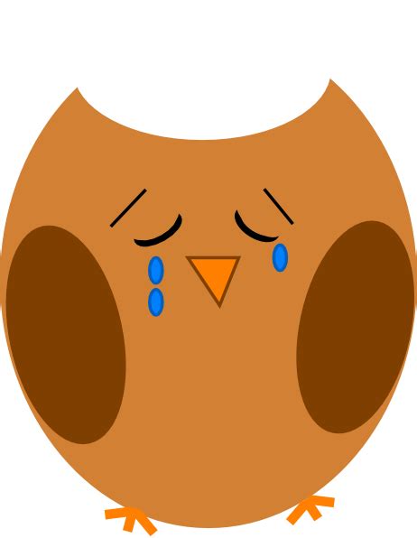 Sad Owl Brown Clip Art at Clker.com - vector clip art online, royalty ...