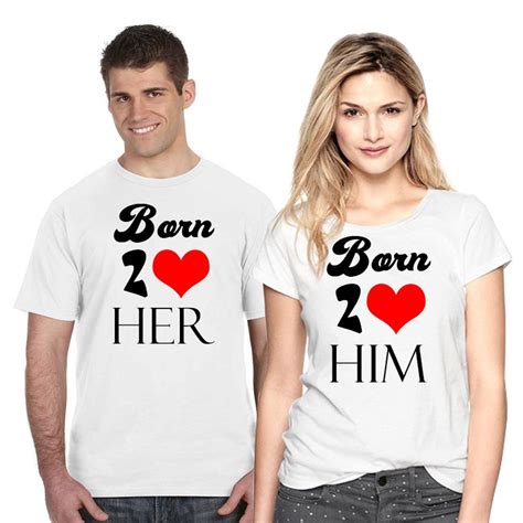 Born 2 Love - Couples T-Shirts - 4FancyFans | Cute couple shirts ...