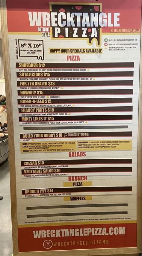 Menu - Minneapolis MN's Wrecktangle Pizza | Sirved