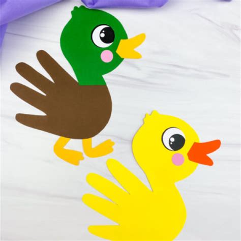 Duck Handprint Craft For Kids [Free Template]