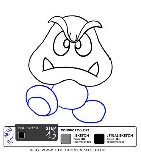 Super Mario Fans: How to Draw a Perfect Goomba - Colouringspace