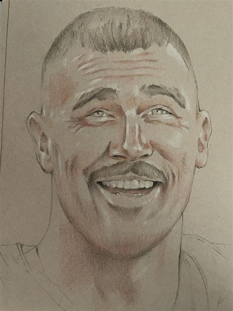 Travis Kelce Original Pencil Drawing .Fan-ART A4 . Kansas City Chiefs ...