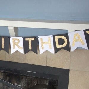 Black and White Birthday Banner 50th Birthday Banner 25th - Etsy