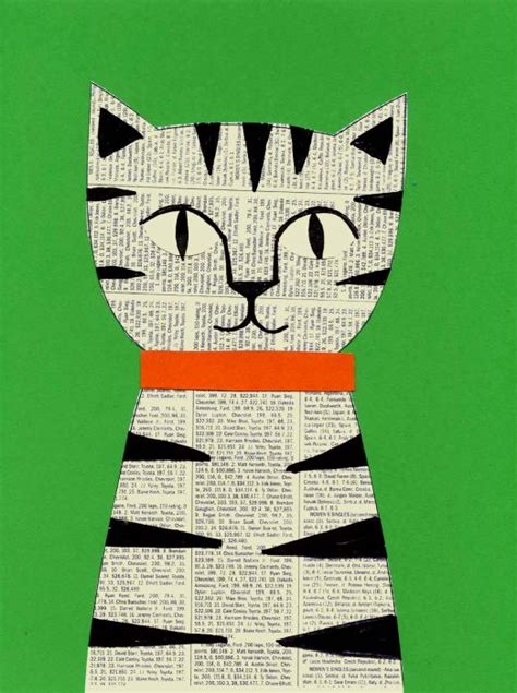 Newspaper Collage Cat · Art Projects for Kids — JINZZY