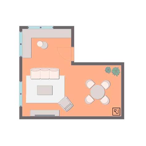 How to Layout an L-Shaped Living Room [With Illustrated Floor Plans ...