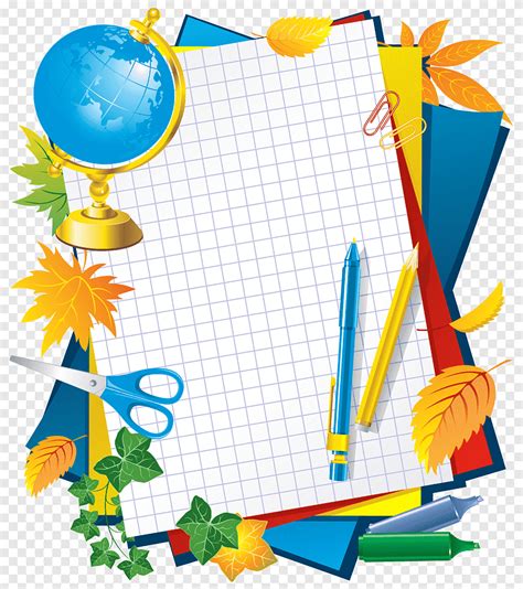 Paper School frame, School Decors, assorted drafting tools illustration, school Clipart ...