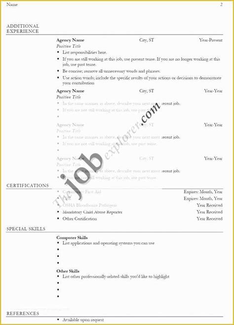 Free Job Specific Resume Templates Of Job Resume Templates Free Microsoft Word south Florida ...