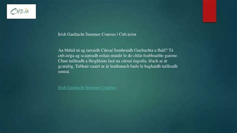 PPT - Irish Gaeltacht Summer Courses Cnb.ie en PowerPoint Presentation ...