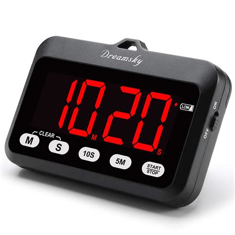 Buy DreamSky Digital Kitchen Timer with Large Red LED Display, Count Up ...