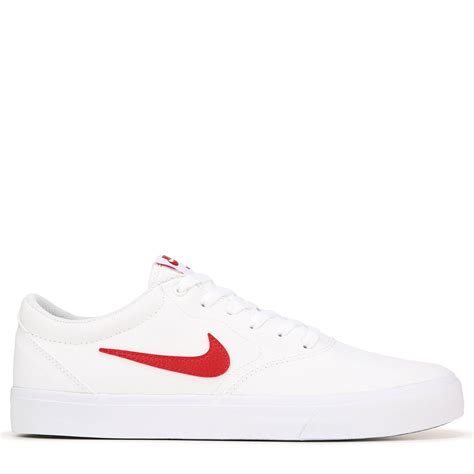 Nike Canvas Sb Charge Skate Shoes in White/Red (White) for Men - Lyst