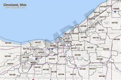 Cleveland Area Zip Code Map - Draw A Topographic Map