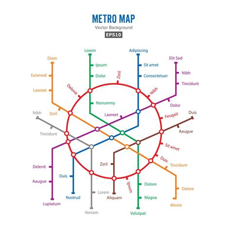 Metro Map Vector. 17351389 Vector Art at Vecteezy