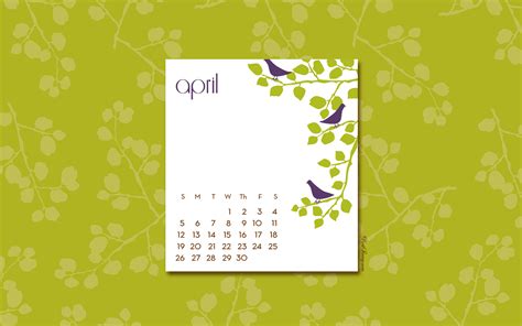 April Wallpaper Calendar - WallpaperSafari