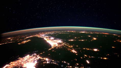 View On Earth At Night From Space 4K Stock Footage Video 16160773 ...