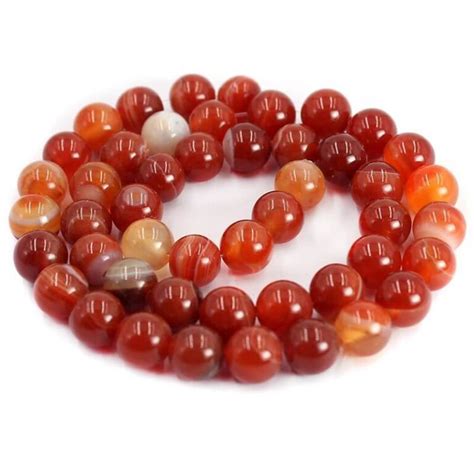 Red Agate Bracelet Natural Stone Beads - nacrystal.com