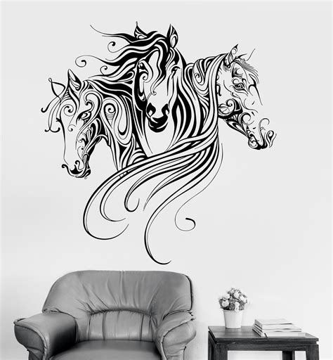 Vinyl Wall Decal Horses Animal Patterns Room Decoration Stickers Mural ...