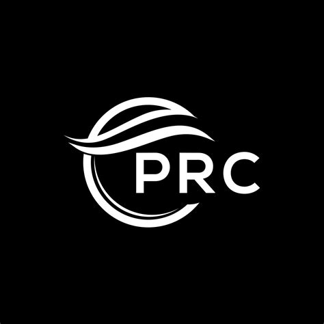 prc letra logo diseño en negro antecedentes. prc creativo circulo logo ...