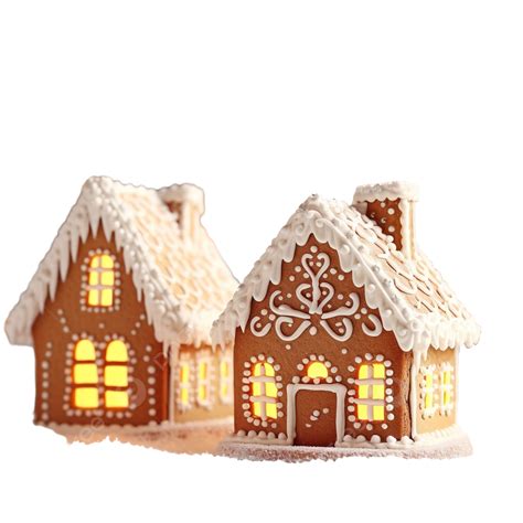 Gingerbread House And Christmas Trees On A Luminous Bokeh Effect, Christmas Baking, Christmas ...