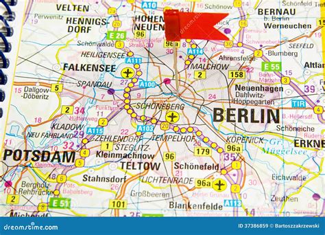 Berlin On The Map Of Germany Royalty Free Stock Images - Image: 37386859