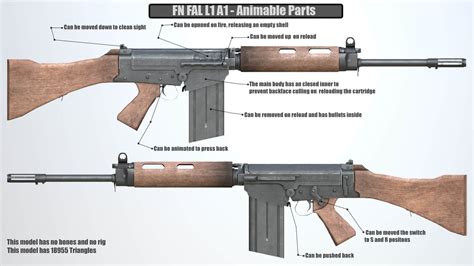 FN FAL Rifle Wood - 3D Model by TimberTinker