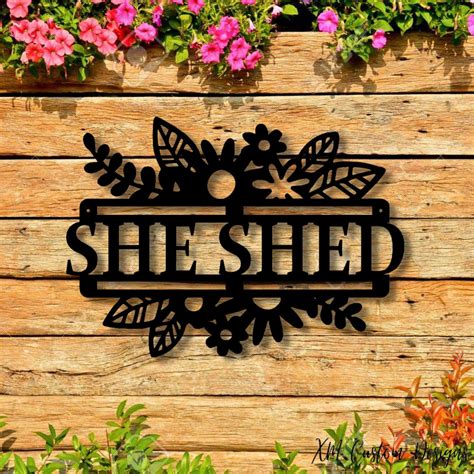 She Shed Metal Sign Outdoor Metal Decor She Shed Sign | Etsy Canada | Wall art sign, Metal decor ...